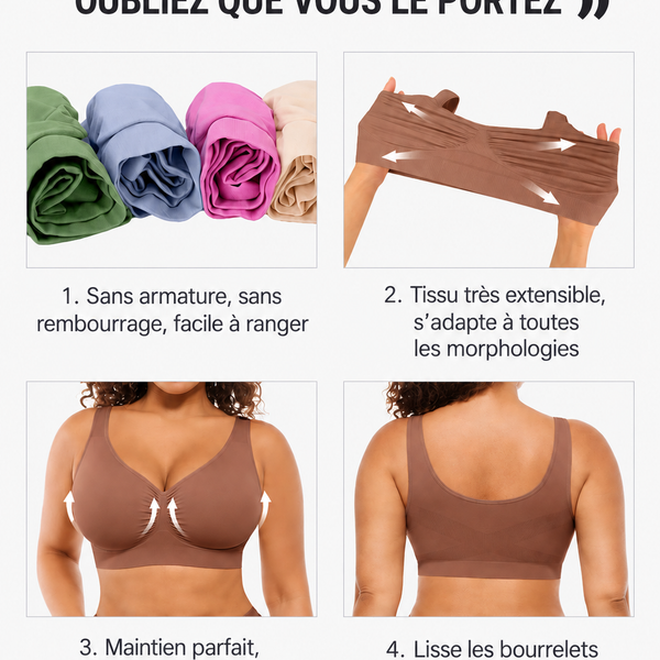 Soutien-gorge quotidien sans armatures à larges bretelles